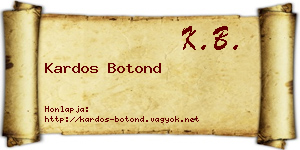 Kardos Botond névjegykártya